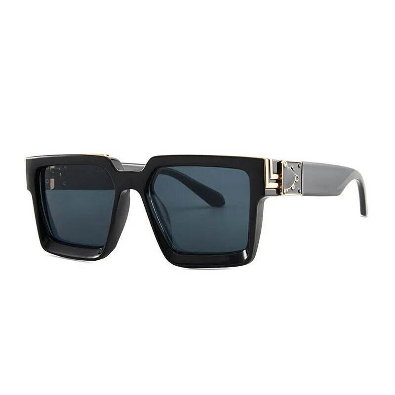 2023 occhiali da sole rettangolari donna Luxury Brand Men Shades Retro Square Black occhiali da sole occhiali Trend Punk occhiali da vista per uomo