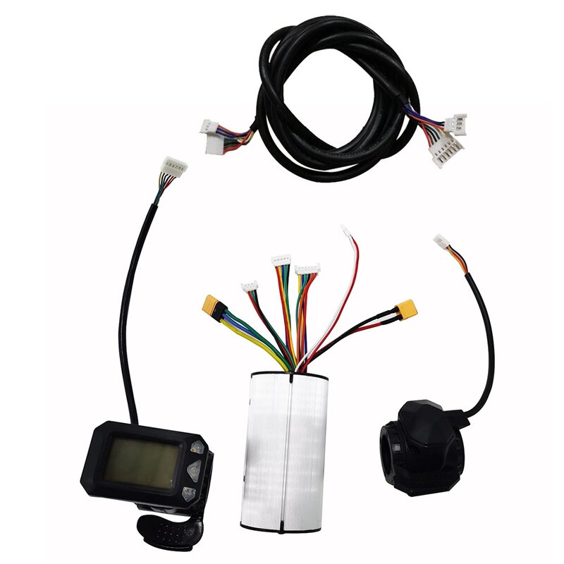 5.5in Carbon Fiber Electric Scooter Bike 24/36V Controller LCD Monitor Brake Set Lcd Monitor Controller Extension Cord Brake