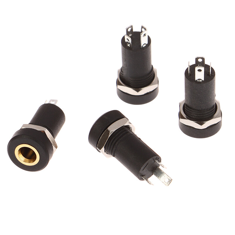 2Pcs PJ-392A 3/4 Pin 3.5mm Audio Jack Socket 3/4 Pole Stereo Solder Panel Mount 3.5 Mm Headphone Female Socket Connector