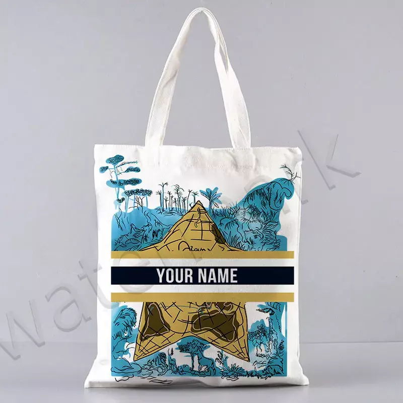 Luxury Brand Tote Bag  Fashion Printing  Large Canvas Book Bag with Name Women's Custom Shoulder Bag Supermarket Bag