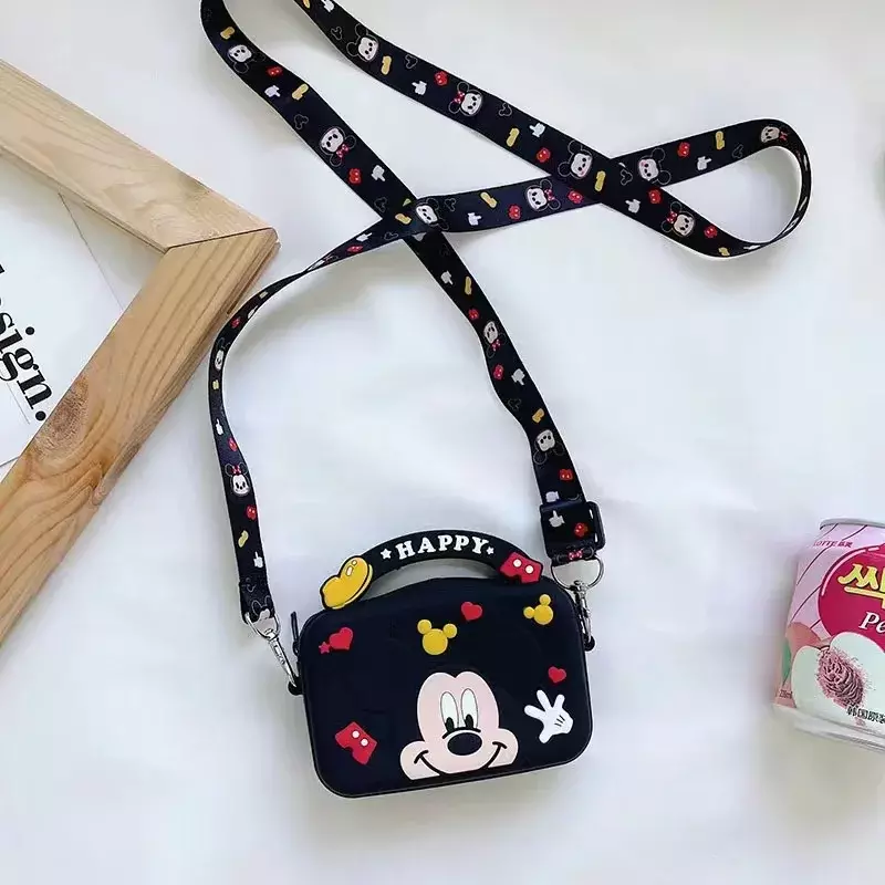 New Disney Stitch Shoulder Bags for Children Cartoon Mickey Mouse StellaLou Silica Gel Crossbody Bags Girls Women Mini Bag