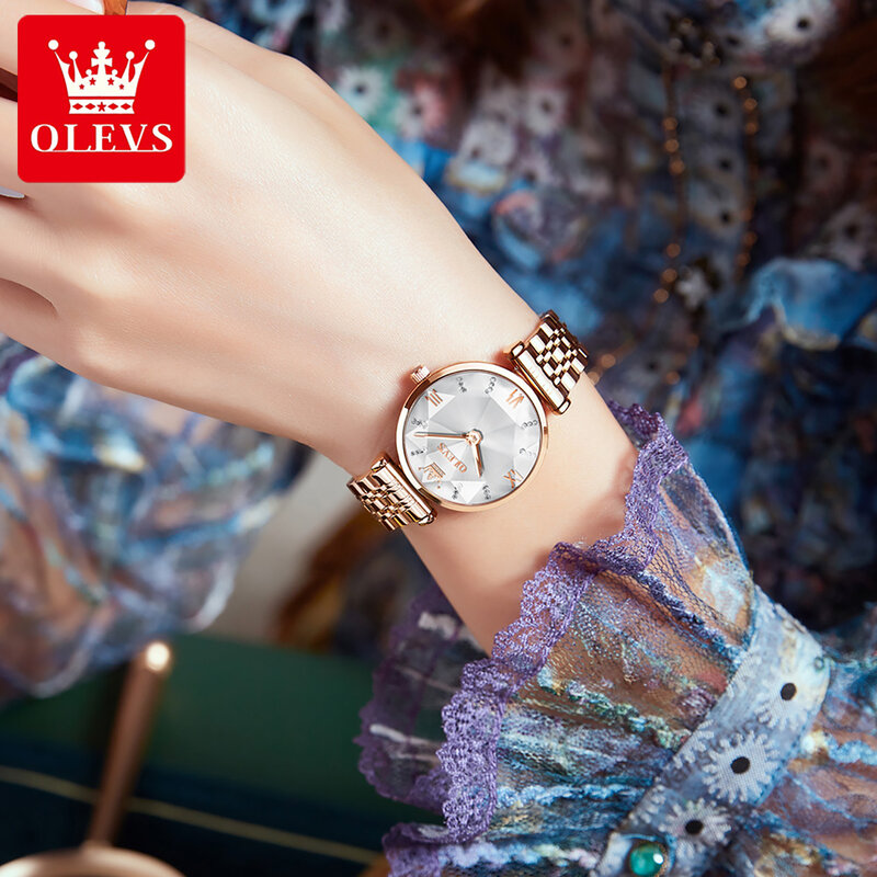 Orologio da polso da donna in acciaio inossidabile elegante minimalista Set regalo orologio da polso al quarzo da donna impermeabile con strass di lusso di marca superiore