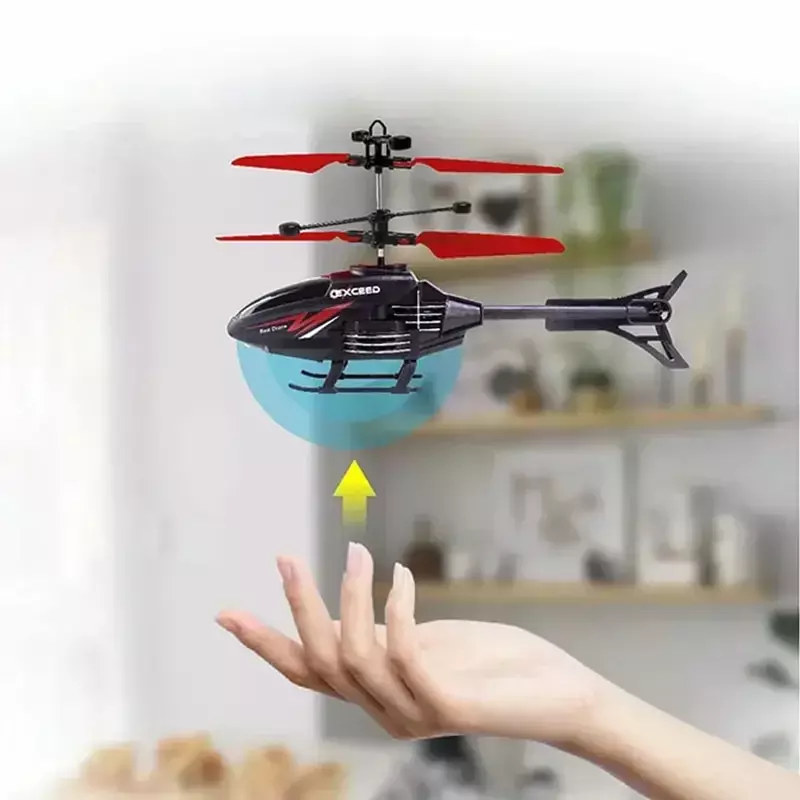 Nessun elicottero aereo telecomandato che vola Mini interazione aereo rilevamento dei gesti bambini lampeggiante aereo giocattolo per bambini