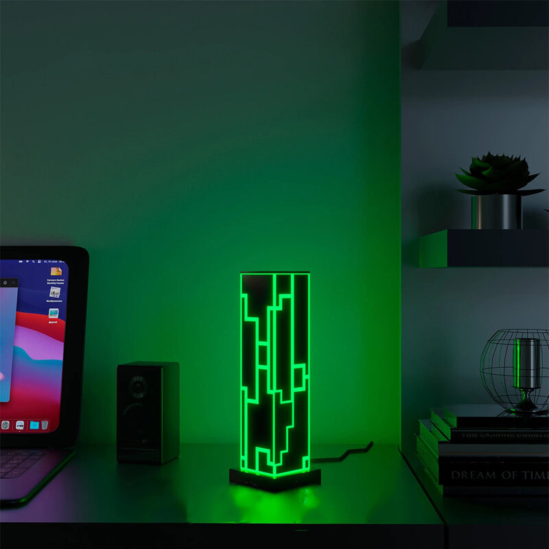 Wielokolorowa kostka nowoczesna lampa RGB świetlna LED do dekoracji domu zdalna lampa stołowa biurowa przenośna kolorowa oświetlenie biurkowe do sypialni