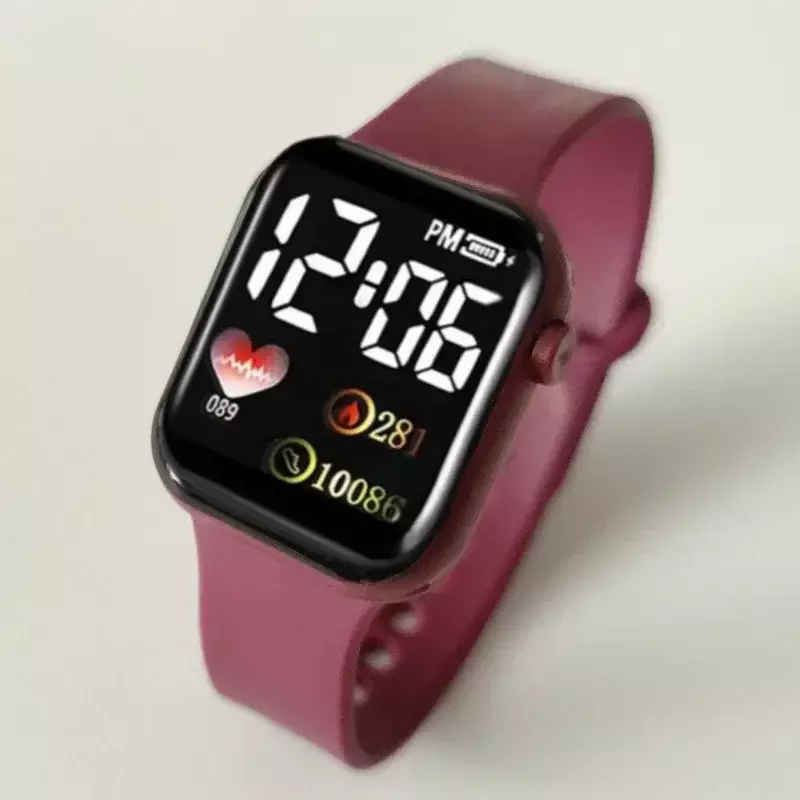 2024 nowy elektroniczny zegarek LED tęczowy kwadrat wodoodporny cyfrowy sportowy Outdoor zegarek studencki elektroniczny zegarek Relogio Feminino