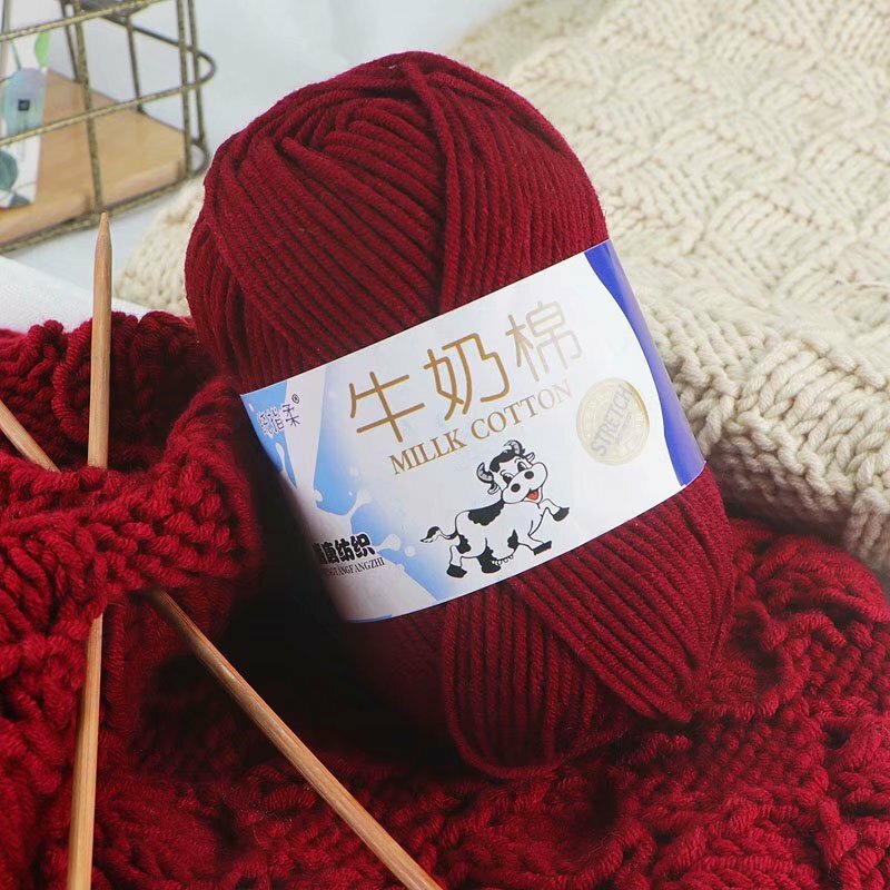 Hilo de tejer para suéter y bufanda, 50g, 5 capas, lana para Crochet de algodón de leche, Multicolor, DIY
