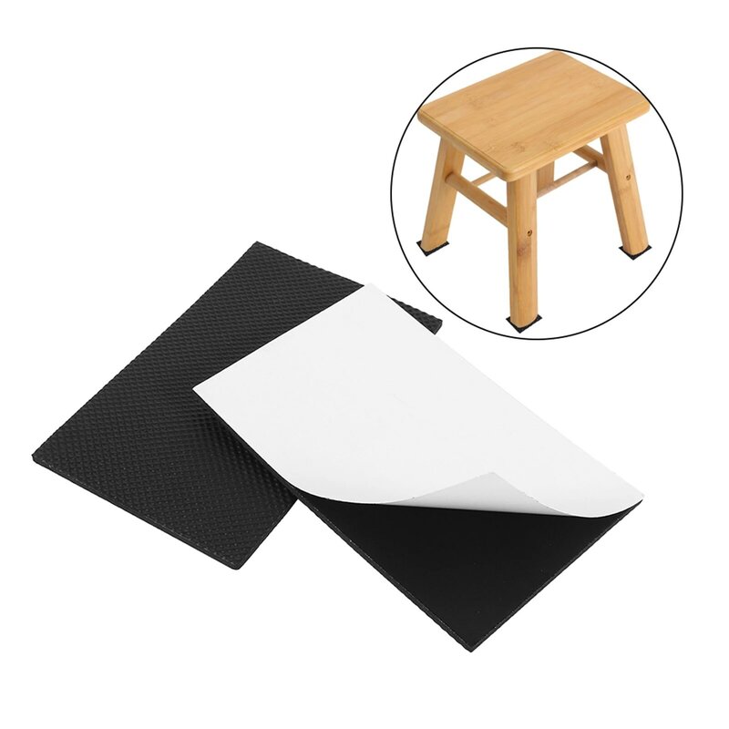 家の家具を保護するための黒い長方形のフットパッド,ソファテーブルチェア用のパッド,実用的なツール,滑り止め,2個