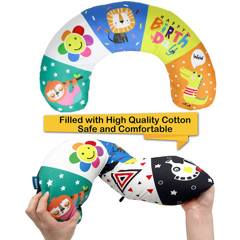 Baby Tummy Time Pillow Toys Black White High Contrast Baby Toys Montessori Toys for Babies Newborn Infants 0-6 6-12 12-18 Months