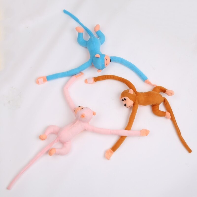 127d 60cm braço longo cauda macaco recheado para boneca cortinas pelúcia bebê dormindo a