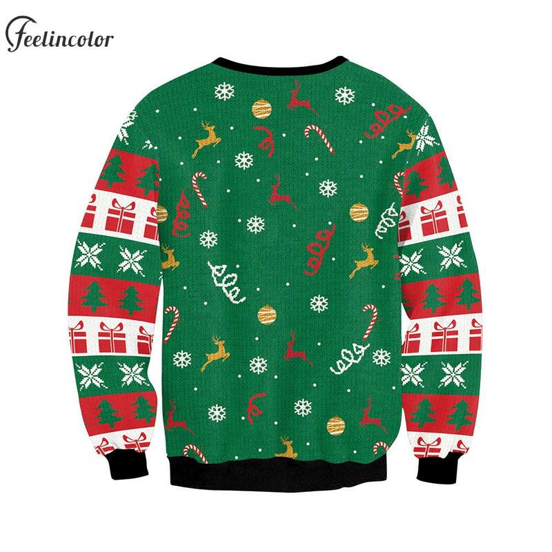 Ugly Christmas Sweatshirts for Men Essentials Pullovers Couple Streetwear Autumn Tracksuit Party Vintage Outfit Male Clothing
