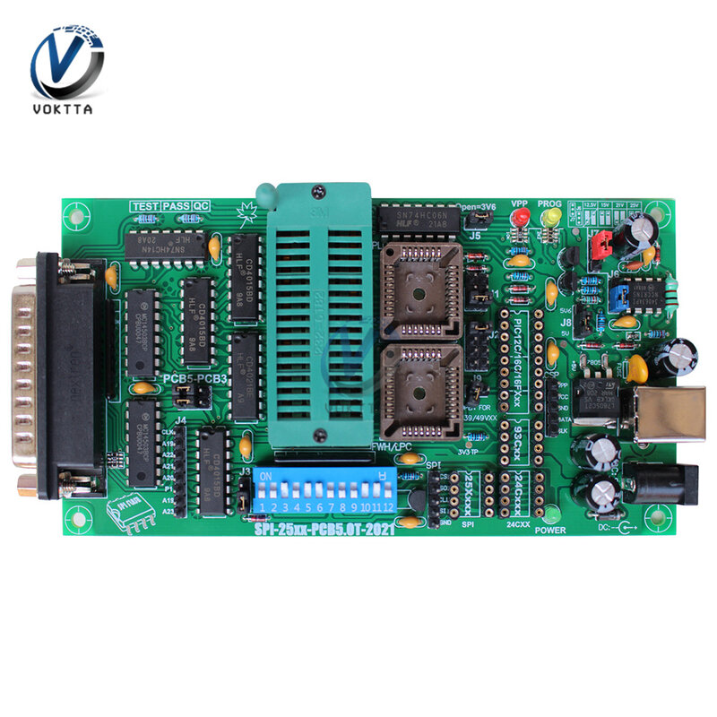 SPI 25xx PCB5.0T-2021 Willem EPROM programator BIOS009 PIC wsparcie 0.98d12 promocja klip PLCC32 + SOIC 8 Pin Adapter