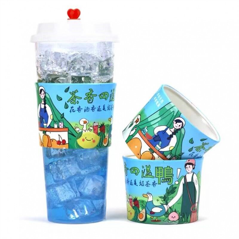 Kunden spezifisches Produkt kunden spezifisch bedruckter Luft halter kpop Tassen hülle dicke Papp papier Kaffeetasse hülle