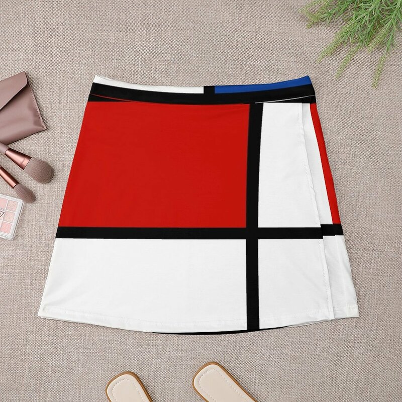 De Stijl Mondrian inspirou minissaia para senhoras, cosplay coreano, verão