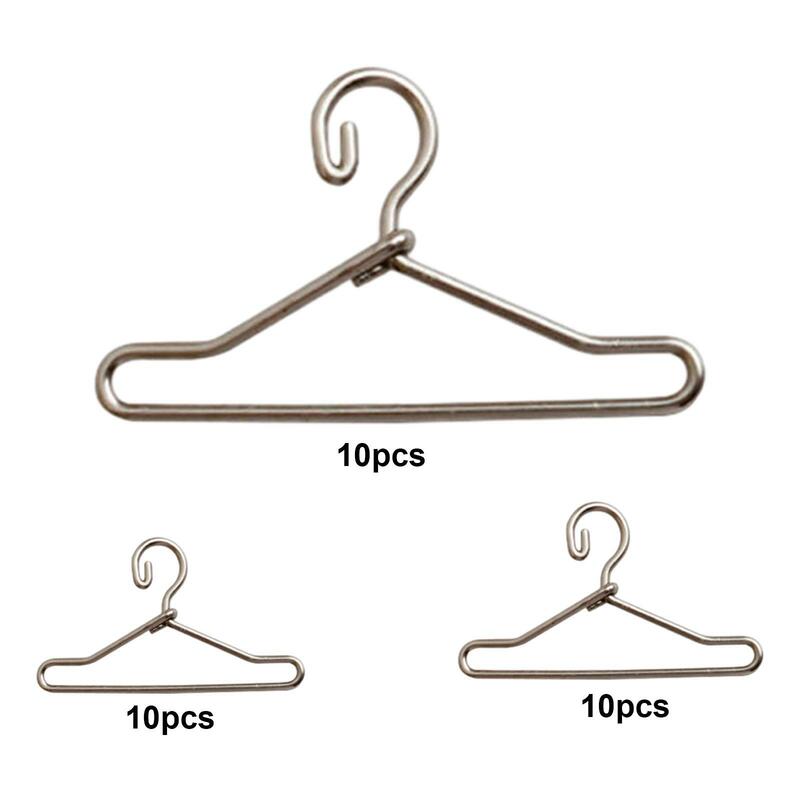 10 Pieces Mini Clothes Hangers Doll Outfit Hanger Doll Gown Dress Dollhouse Clothes Hangers Dress Outfit Holder for 1:12 1:8