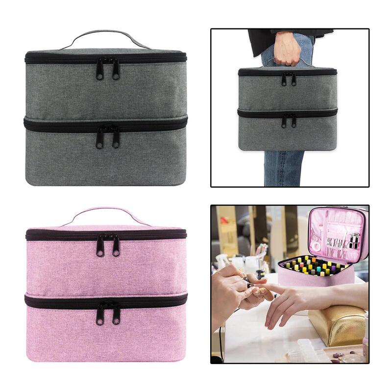 Nail Polish Storage Bag Nylon Organizer for Essential Oil Lipstick Manicure Sets Portable Cosmetic Large Handbag Organizer