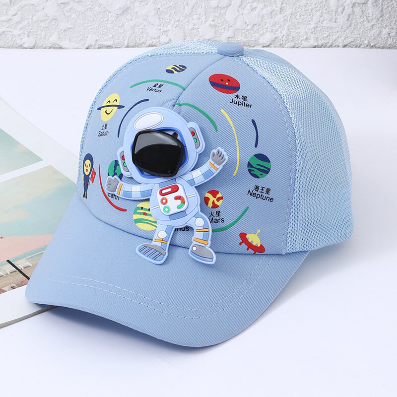Adjustable Children's Sun Hat Cartoon Astronaut Cotton Baseball Hat Summer Boys Girls Hip-Hop Snapback Hat For Kids 2023 Spring