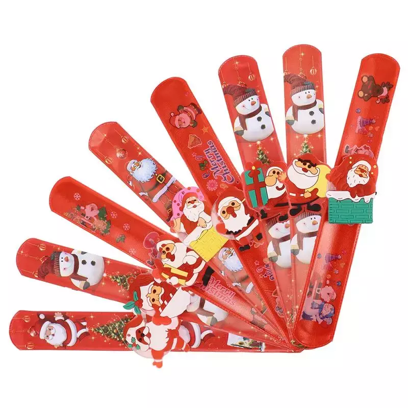 Anillo de mano con luces LED para niños y niñas, pulsera de muñeco de nieve de juguete, regalo de Navidad y Año Nuevo