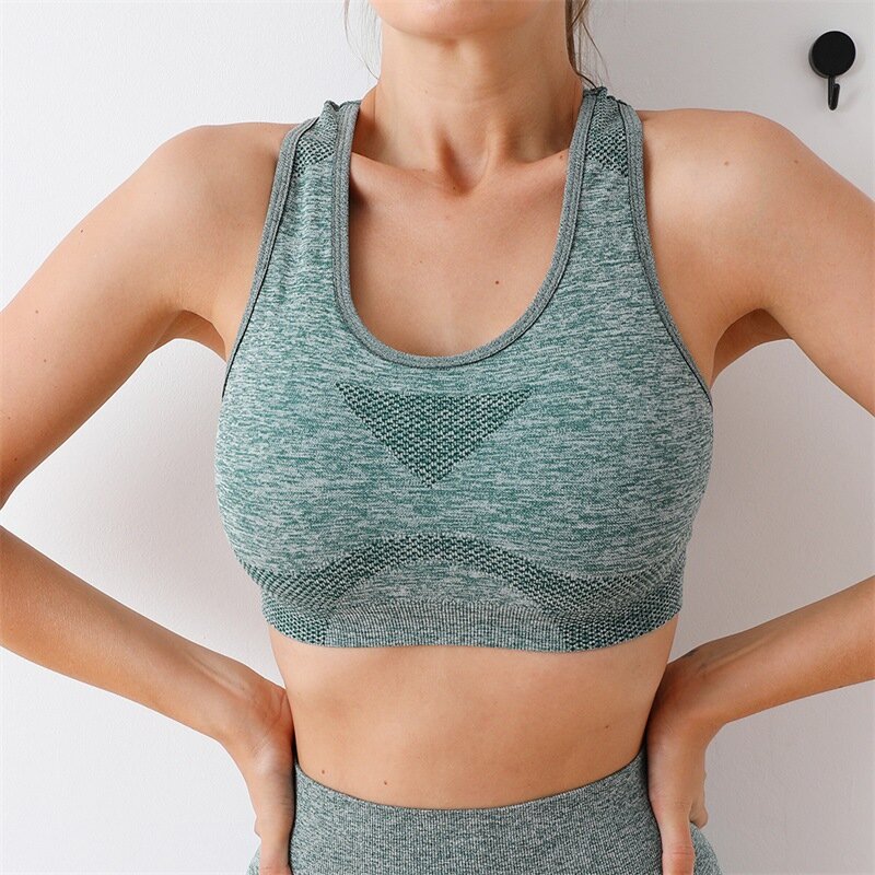 Women Sports Bras Yoga Top Vest High Shockproof Quick-drying Yoga Gym Running Fitness Underwear Ladies Seamless Sportswear