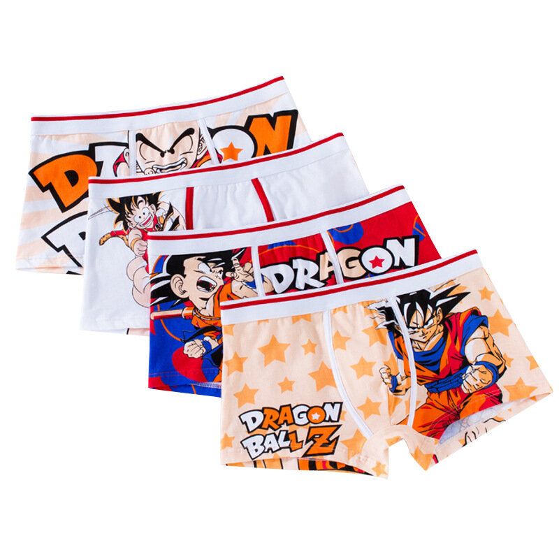 Calzoncillos de Dragon Ball para hombre, bóxer de algodón con dibujos animados de Anime, a la moda, transpirables, con bolsa