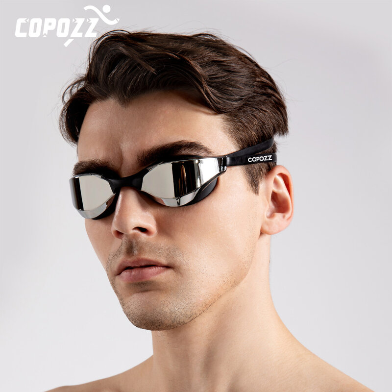نظارات سباحة احترافية عالية الدقة ، مضادة للضباب ، مضادة للأشعة فوق البنفسجية ، إطار كبير ، سيليكون ، للرجال والنساء
