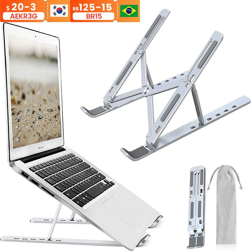 Support pliable en aluminium pour ordinateur Portable et tablette, pour Ipad, Macbook et Macbook