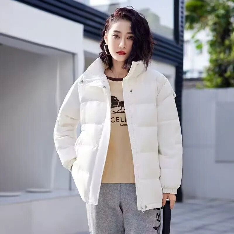 2023 neue Winter jacke Frauen Parkas Kapuzen mantel koreanische Mode Langarm lose feste Manteltaschen verdicken warme Freizeit mäntel