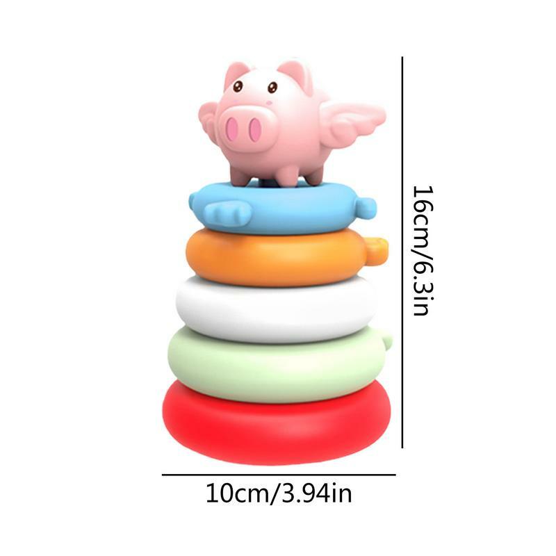 Stacking Rings Toy Rainbow Stacking Rings Toy Classic Stacker Toys Kids Montessoris Toys Early Education Teaching Aids Baby Toys