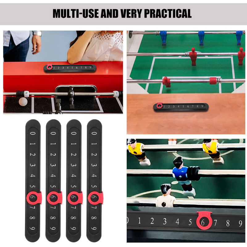 Puntaje de fútbol de mesa de 4 piezas, contador de puntuación multiusos, accesorio de juego de fútbol de mesa