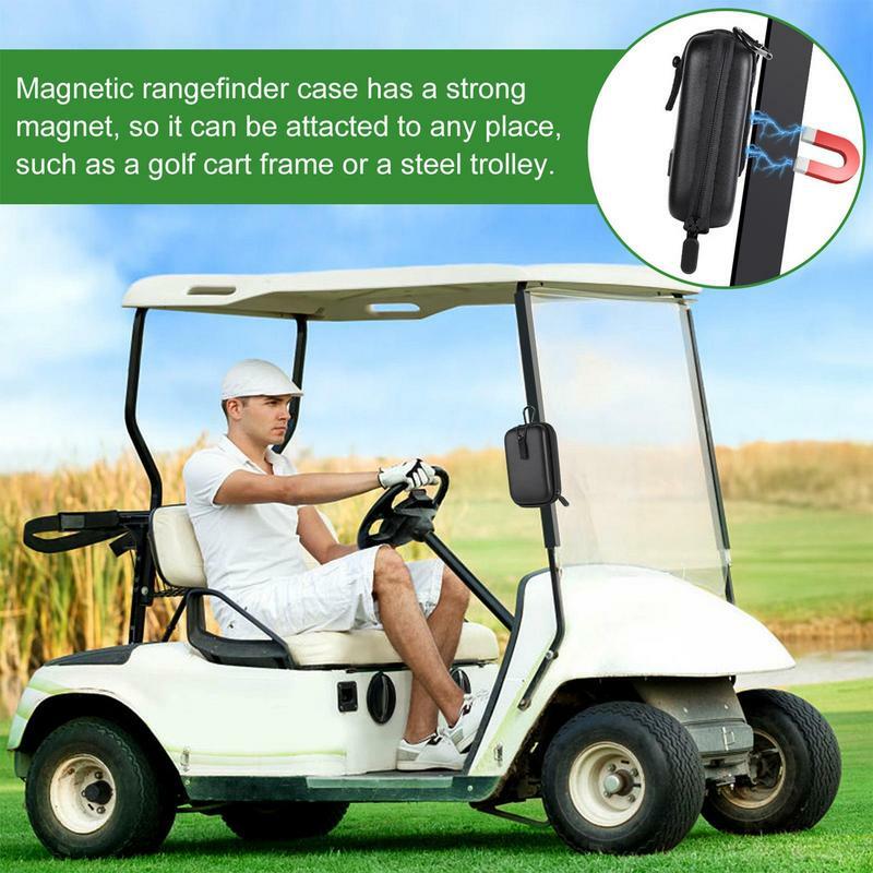Golf Range Finder Carrying Case Zippered Strong Magnetic Rangefinder Case Portable Carrying Bag With Removable Carabiner Holds