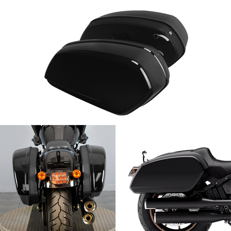 Sacoches noires brillantes pour Harley Softail Low Rider ST FXLRST 2022-2024