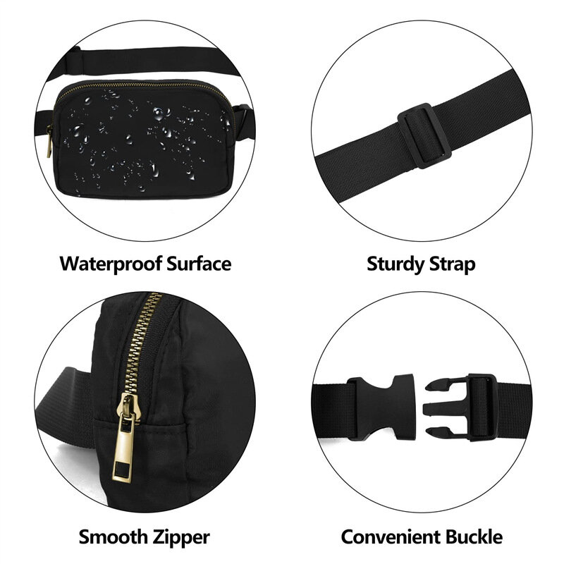 Bolsa de peito de nylon impermeável para homens e mulheres, esportes ao ar livre, bolsa de cintura de corrida, bolsa de viagem multifuncional