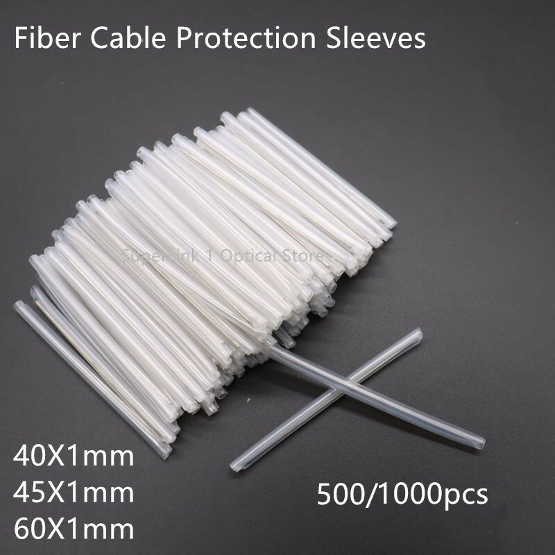 Fibra Heat Shrink Splice Protector, cabo de proteção mangas, FTTH Fibra Óptica Tool Tube, diâmetro 40mm, 45mm, 60mm, 1.0mm, 500 Pcs, 1000Pcs