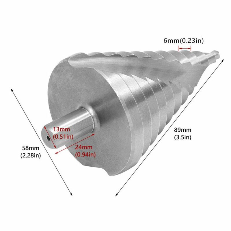 1pcs Step Drill Bit 6-60mm Spiral HSS Hole Cutter Pagoda Drill For Wood Metal Open Hole Drilling Step Cone Drill Power Tools