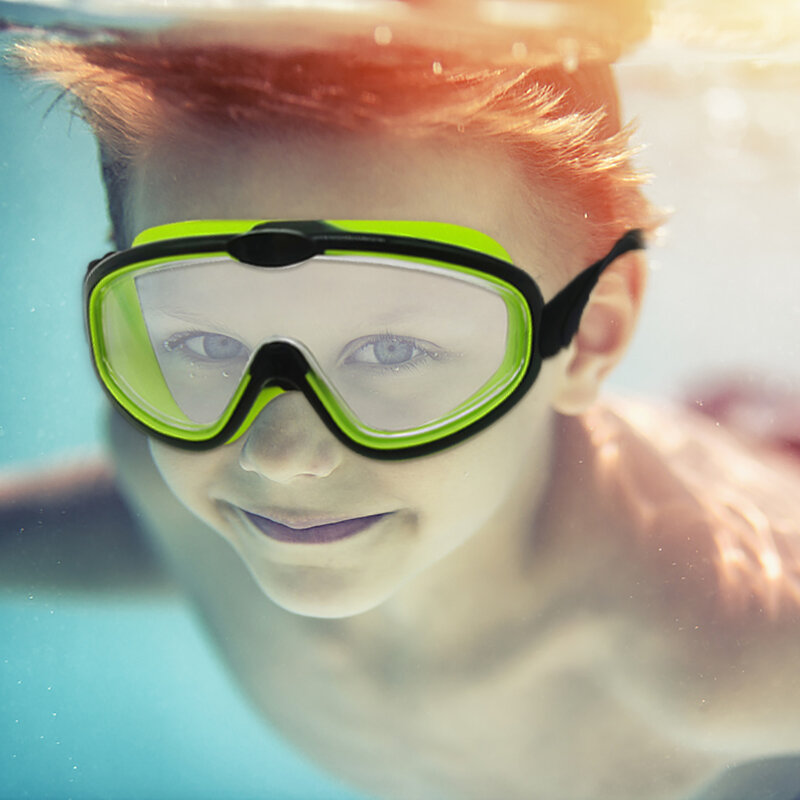 Lunettes de natation pour enfants et adolescents, étanches, masque de plongée, anti-uv, Anti-brouillard, pour piscine, Sport aquatique, grand cadre