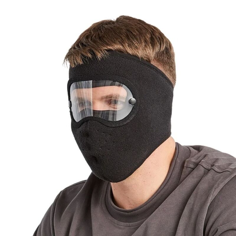 Maschere da sci termiche moda antivento antipolvere paraorecchie maschera antiappannamento protezione dell'obiettivo visiera maschera invernale pesca