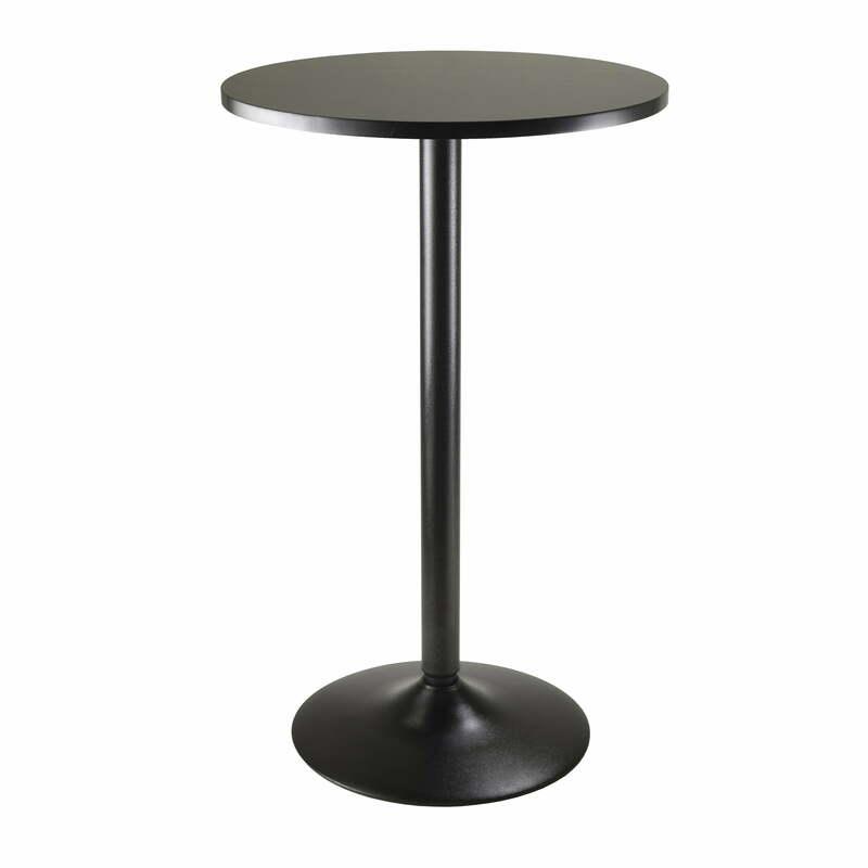 Круглый стол для паба с деревянной столешницей из МДФ, барный стол для бистро, кухня, высокий обеденный коктейльный стол, черный