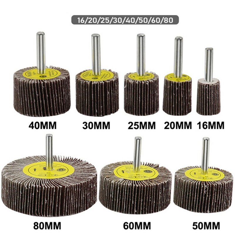 Disco de roda de lixamento abrasivo, Rebolo, 80 Grit, 80mm, 60mm, 50mm, 40mm, 30mm, 25mm, 20mm, 16mm, 1Pc