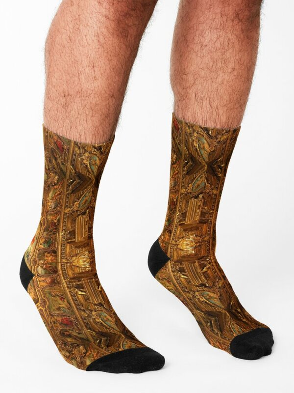 Носки с изображением золотого возрождения, летние Роскошные носки, мужские женские носки