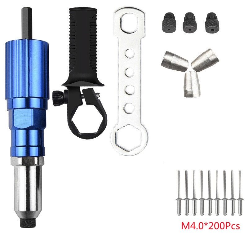 Electric Rivet Gun 2.4mm-4.8mm Rivet Nut Gun Bit Adapter Cordless Riveting Tool Insert Nut Pull Riveting Power Tool Accessories