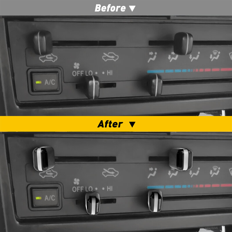 4 pçs/set interruptor de controle de ar condicionado botão preto para toyota rav4 4runner mr2 tacoma tercel paseo acessórios do carro styling