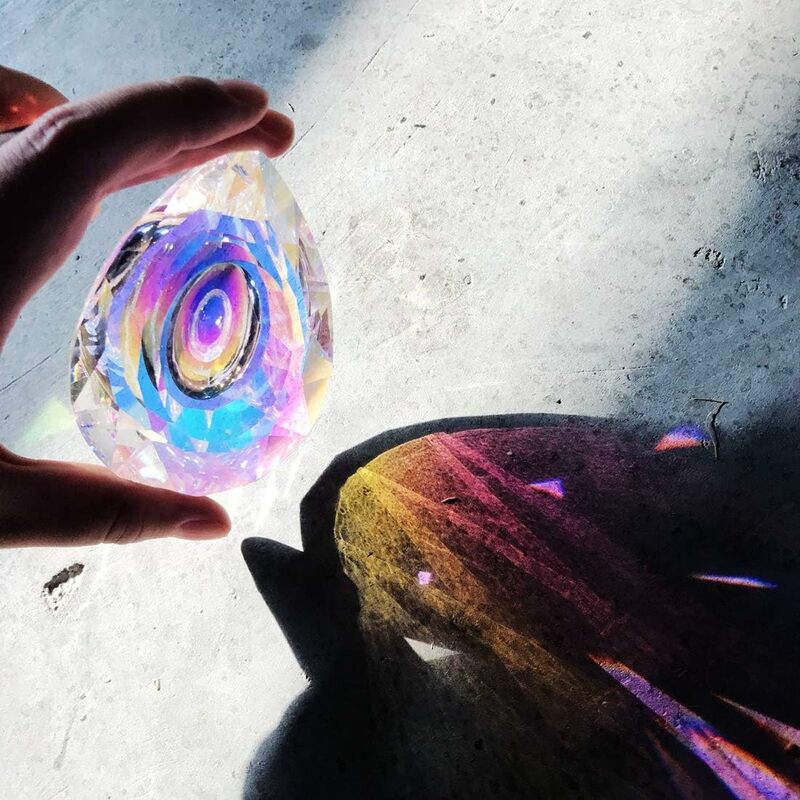 K9 Kristall prisma ab klar facettiert großen ovalen Kronleuchter Kristall hängende Ornamente DIY Sonnen fänger Anhänger Regenbogen hersteller 1St