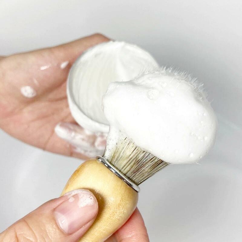 Jabón de afeitar para hombres, espuma aromática de menta, jabón suave hecho a mano rico, crema suave para afeitar, no estimulante de barba, F8U6, 60g