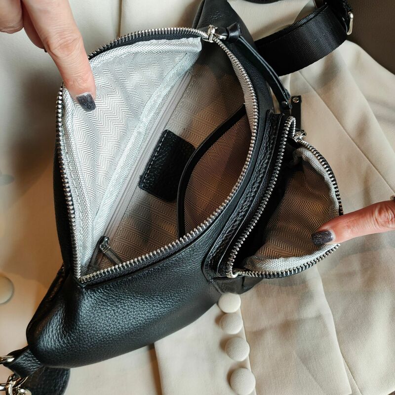 2024 new one-shoulder Genuine leather waist pack Fashion All-match Small bag High quality trend cowhide chest bag crossbody bag