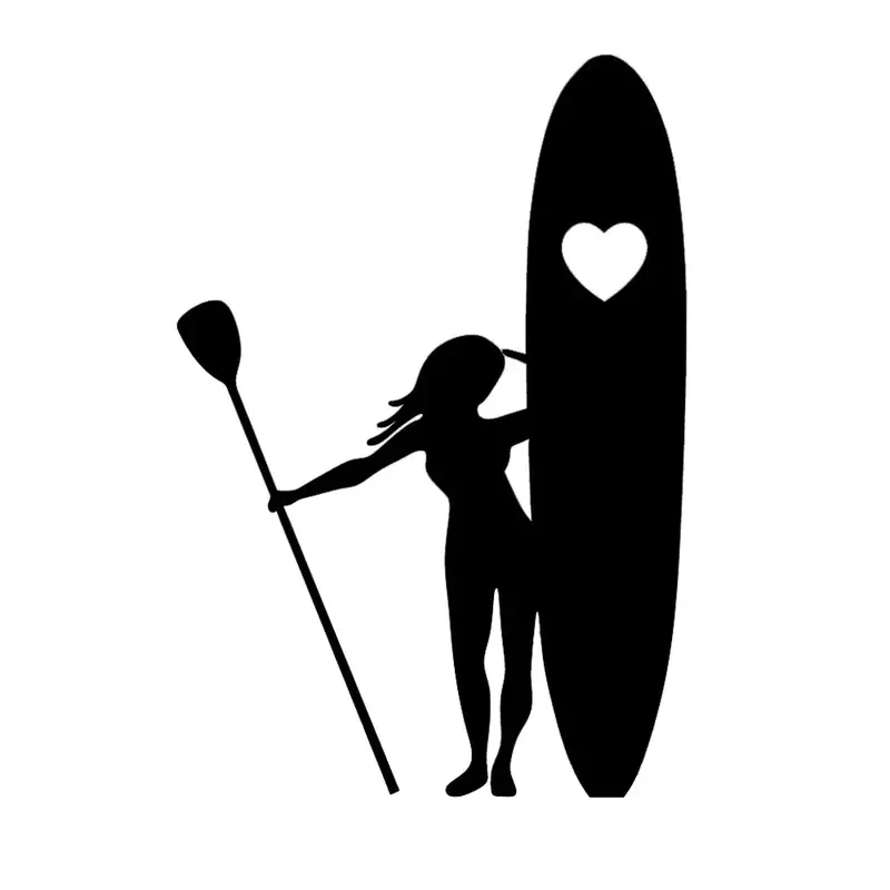 ไม้พายยืนขึ้นสำหรับเด็กผู้หญิงสติกเกอร์รถหัวใจ Surf ความงาม Accessories15cm ติดหน้าต่างไวนิลติดรถยนต์ * 10.2ซม.