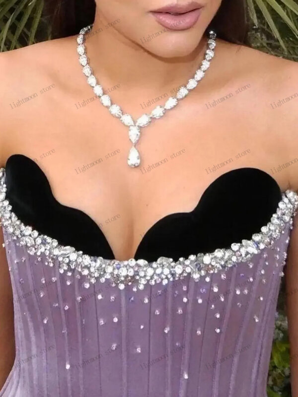 Gaun malam sederhana untuk wanita gaun Prom tanpa tali Sayang gaun punggung terbuka tanpa lengan untuk pesta Formal Vestidos De Gala