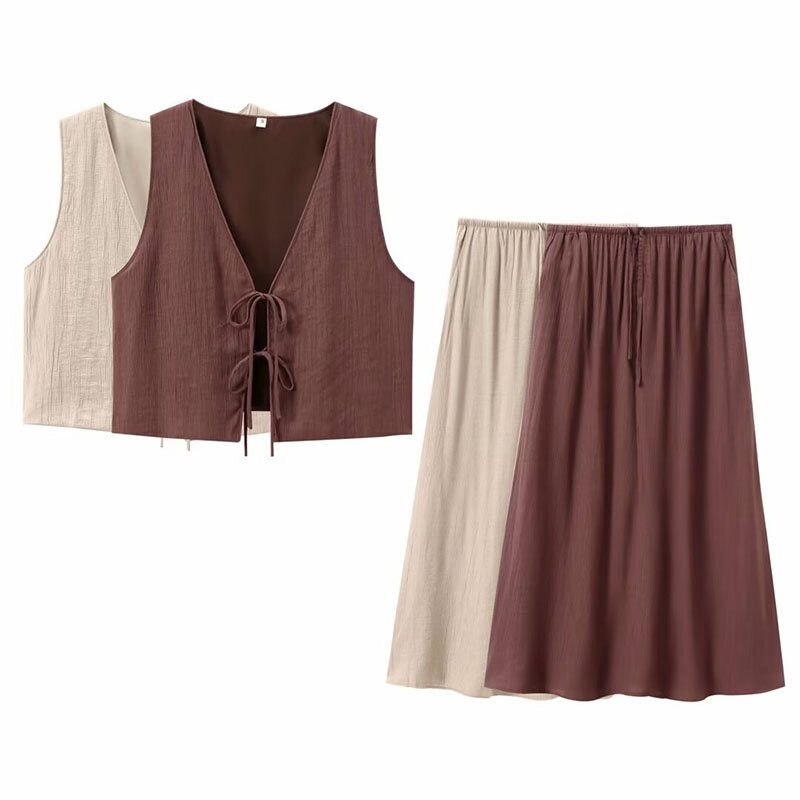 Conjunto de Top y pantalones cortos con tirantes bordados para mujer, moda de verano