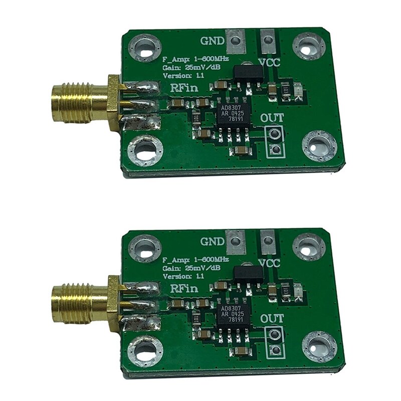 Pengukur daya RF 2X AD8307, detektor listrik logaritmik deteksi daya 1-600Mhz RF