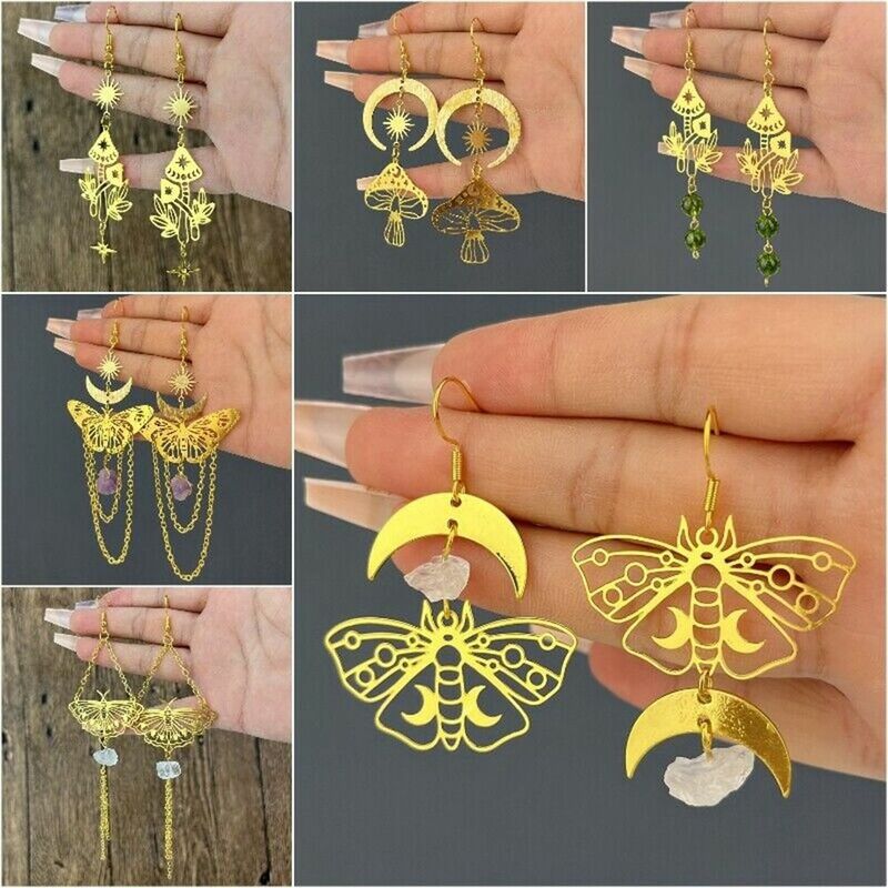 Party Gift Women Jewellry Dangle Chain Pendant Drop Earring Tassel Earrings Butterfly Eardrop Mushroom Drop Earrings