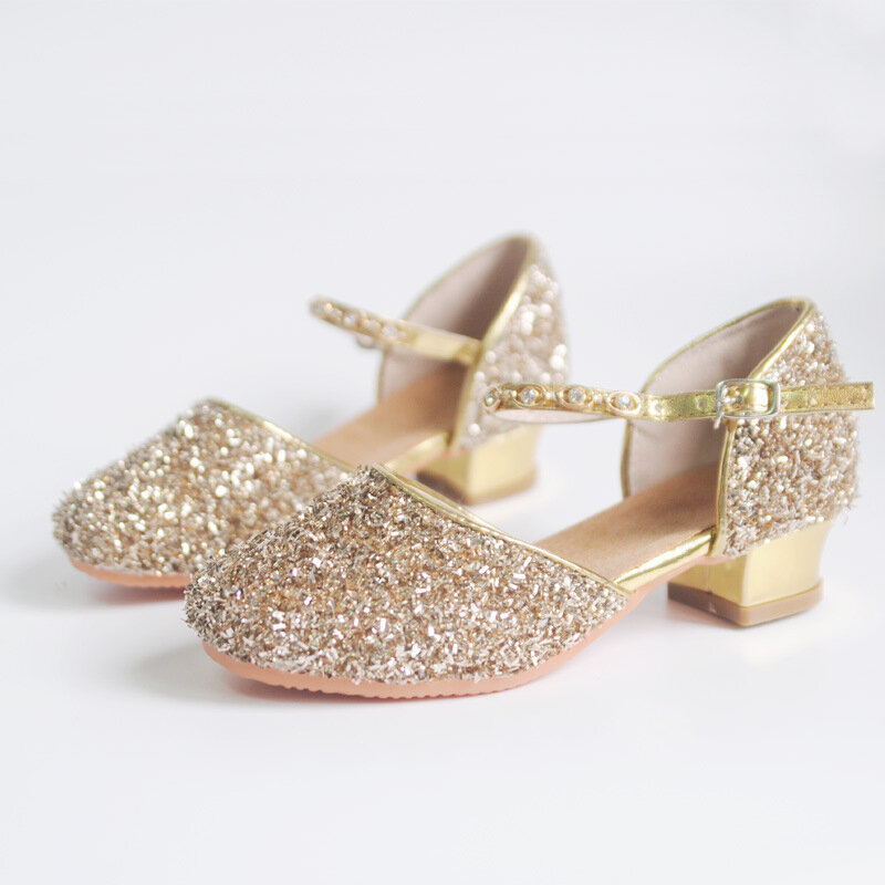 Туфли-лодочки женские на низком каблуке 3,5 см, золотистые/Серебристые