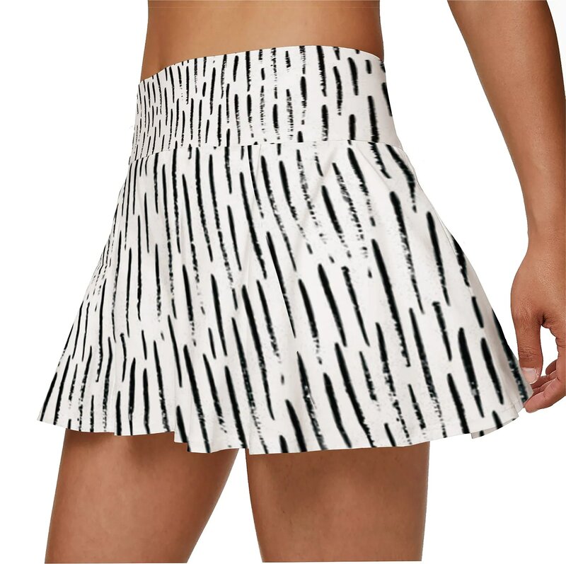 Falda plisada de Fitness para mujer, antideslumbrante, de cintura alta, doble capa, para tenis, bádminton y Golf